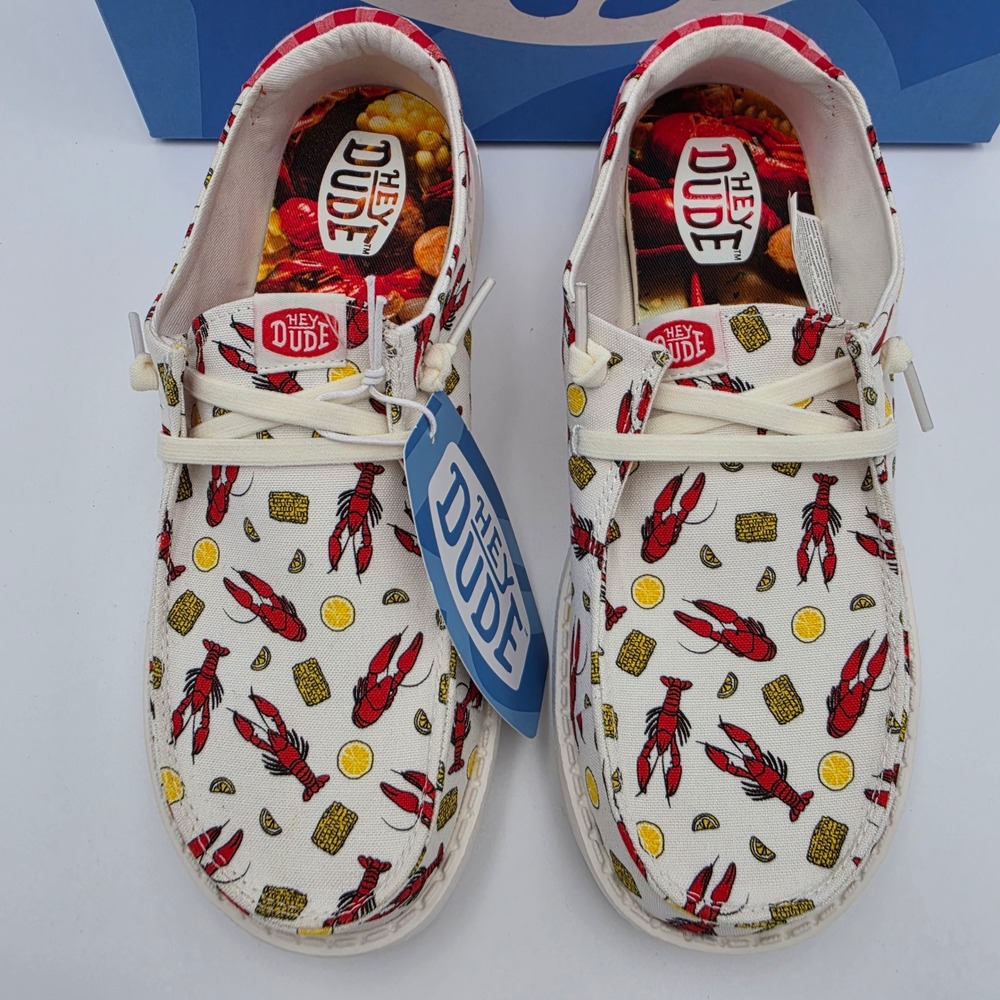 Hey Dude Wendy Women Crawfish Boil Lobster Gingham Shoes,Size W10 NWB - Picture 4 of 11